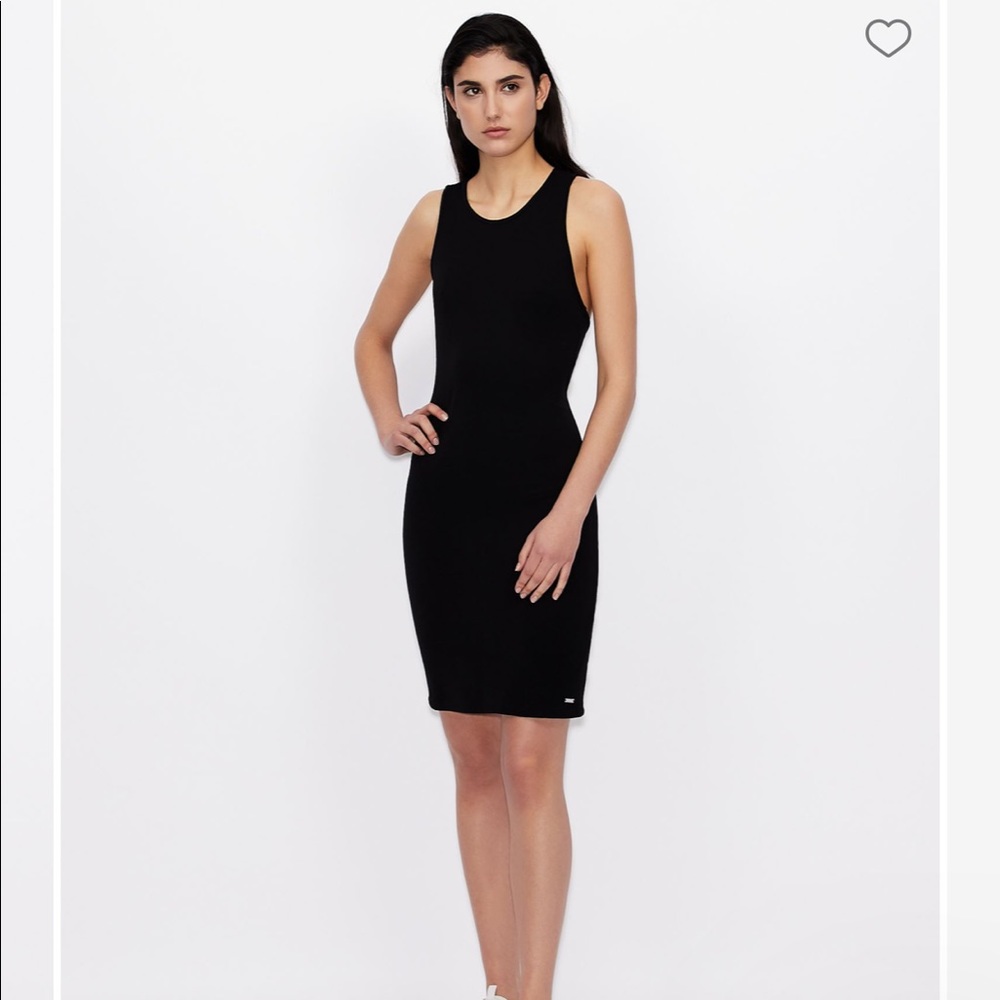 Armani Exchange stretch cotton tank dress